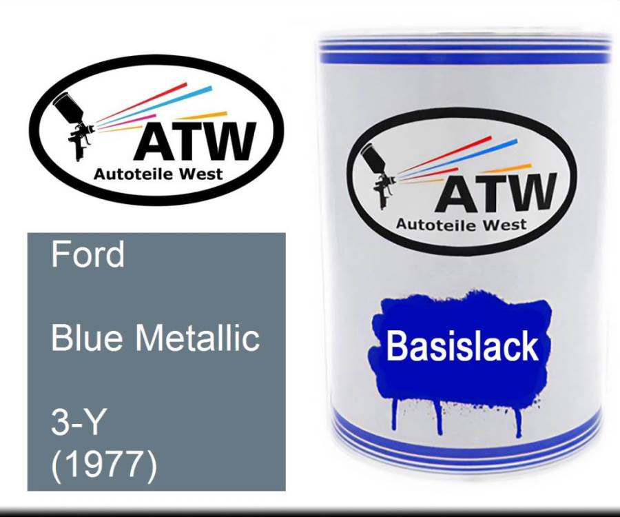 Ford, Blue Metallic, 3-Y (1977): 500ml Lackdose, von ATW Autoteile West.